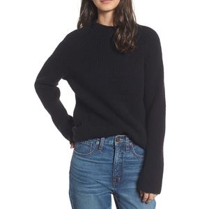 Madewell Black Northfield Mock Neck Sweater